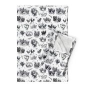 Poultry Envy White Black Toile 1/2 smaller