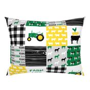 farm life - wholecloth green, custom yellow, and black - woodgrain