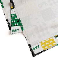 farm life - wholecloth green, custom yellow, and black - woodgrain