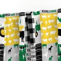 farm life - wholecloth green, custom yellow, and black - woodgrain