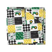 farm life - wholecloth green, custom yellow, and black - woodgrain