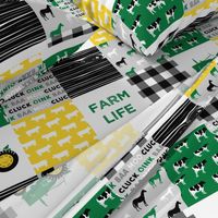 farm life - wholecloth green, custom yellow, and black - woodgrain