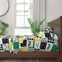 farm life - wholecloth green, custom yellow, and black - woodgrain