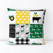 farm life - wholecloth green, custom yellow, and black - woodgrain