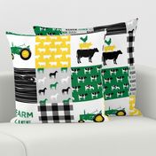 farm life - wholecloth green, custom yellow, and black - woodgrain