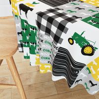 farm life - wholecloth green, custom yellow, and black - woodgrain