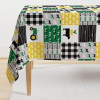 farm life - wholecloth green, custom yellow, and black - woodgrain