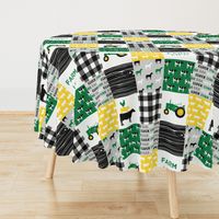 farm life - wholecloth green, custom yellow, and black - woodgrain