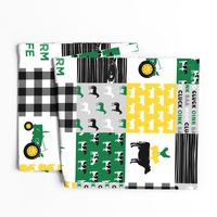 farm life - wholecloth green, custom yellow, and black - woodgrain