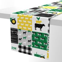 farm life - wholecloth green, custom yellow, and black - woodgrain