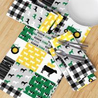 farm life - wholecloth green, custom yellow, and black - woodgrain