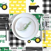 farm life - wholecloth green, custom yellow, and black - woodgrain