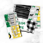 farm life - wholecloth green, custom yellow, and black - woodgrain