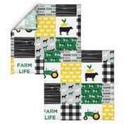 farm life - wholecloth green, custom yellow, and black - woodgrain