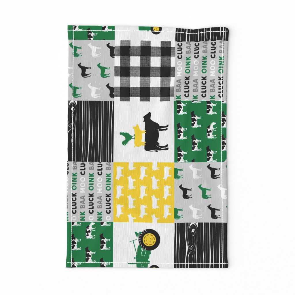 farm life - wholecloth green, custom yellow, and black - woodgrain (90)