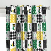 farm life - wholecloth green, custom yellow, and black - woodgrain (90)