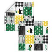 farm life - wholecloth green, custom yellow, and black - woodgrain (90)