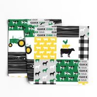 farm life - wholecloth green, custom yellow, and black - woodgrain (90)