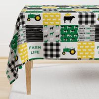 farm life - wholecloth green, custom yellow, and black - woodgrain (90)