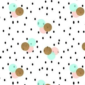 pastel and gold spots and dots