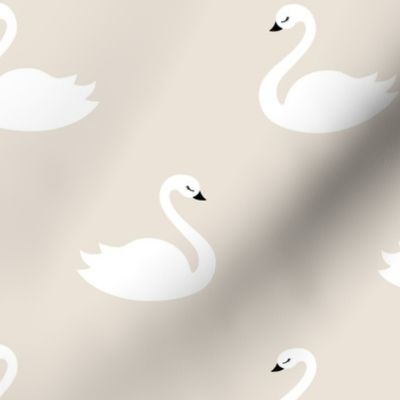 Swan - Beige background