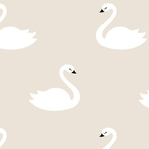 Swan - Beige background