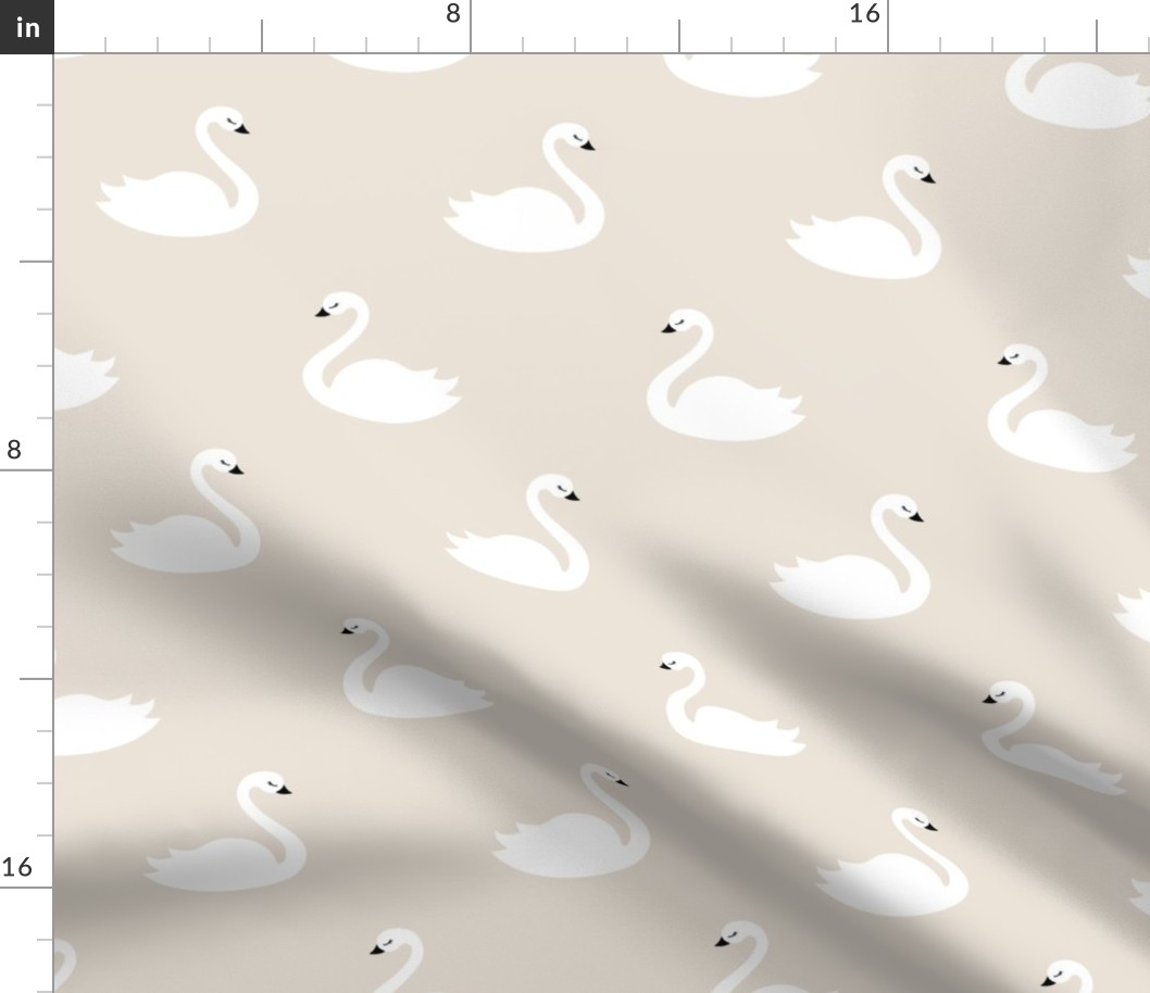 Swan - Beige background