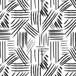 Hand drawn lines, brush strokes, Black and White, urban trends