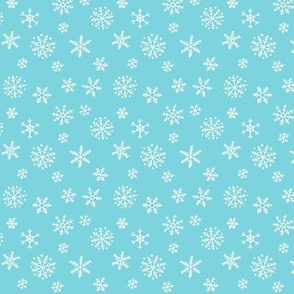 Snowflakes white on blue - smaller scale