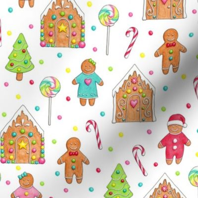 Christmas Gingerbread People & Houses - smaller scale