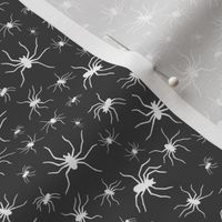 Spiders white on charcoal grey