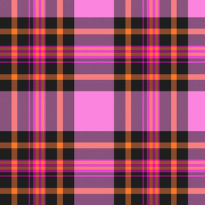 Plaid in Pink Orange and Black