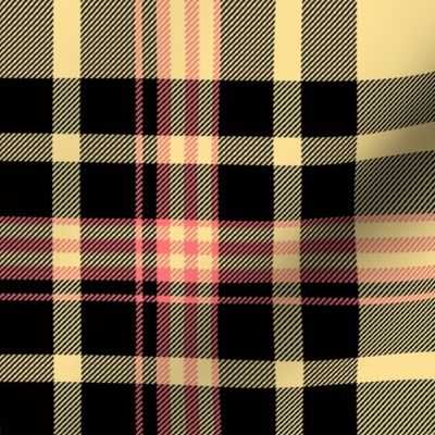 Plaid in Cream Black and Pink