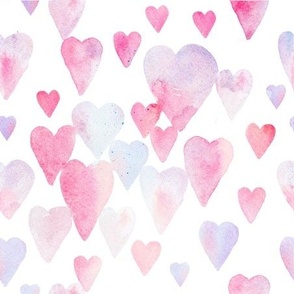 Watercolor Pastel Hearts