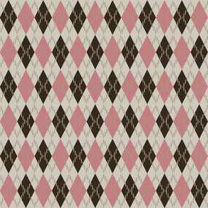 brown and pink argyle 