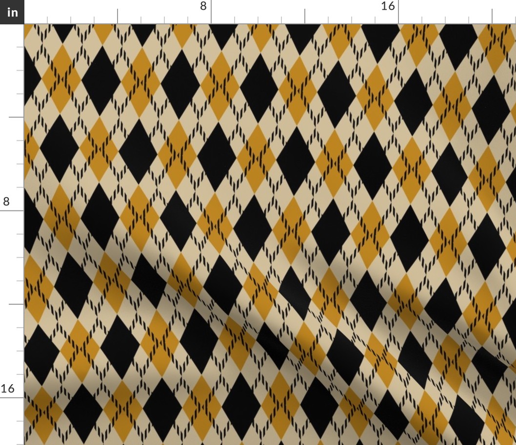 Black and yellow argyle