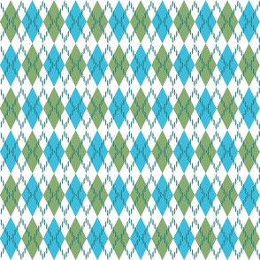 blue  green and white argyle