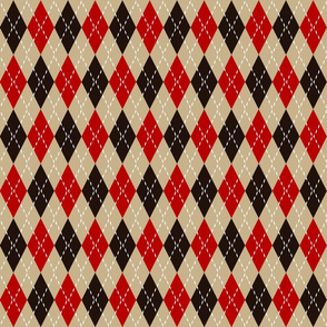 brown and red argyle