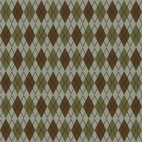 green red and brown argyle