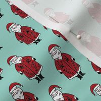 santa fabric // winter christmas santa claus design kids holiday father christmas - light blue