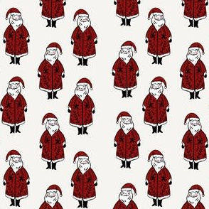 santa fabric // winter christmas santa claus design kids holiday father christmas - white ruby