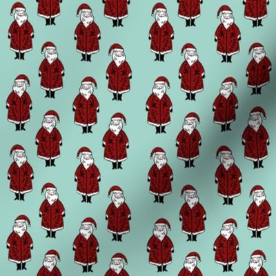santa fabric // winter christmas santa claus design kids holiday father christmas - blue