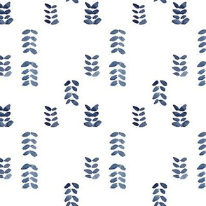 Leaf Strokes In Indigo