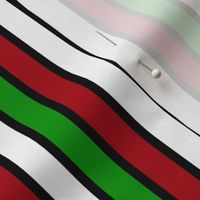 Dark Red, White, Christmas Green, and Black Vertical Stripes