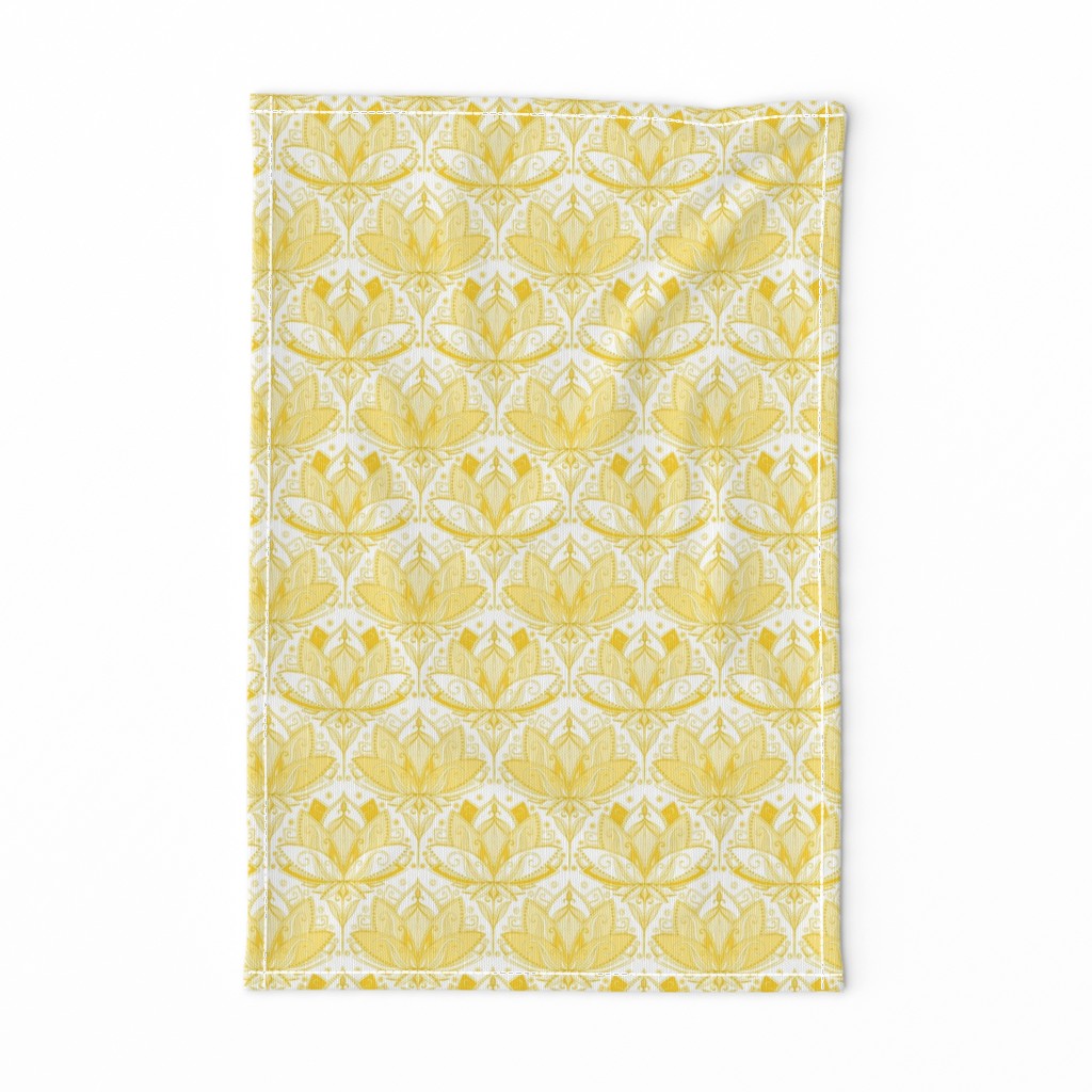 Warm Golden Yellow Art Nouveau Lotus Lace - small