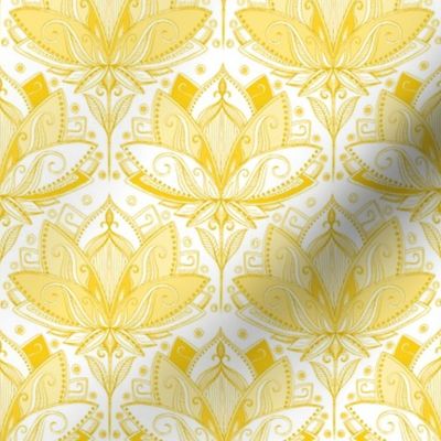 Warm Golden Yellow Art Nouveau Lotus Lace - small