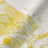 Warm Golden Yellow Art Nouveau Lotus Lace - small