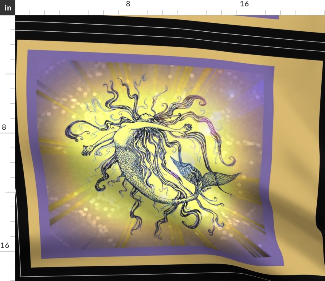 Mermaid #2-GoldPurple-For cushions