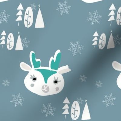 Christmas white deer