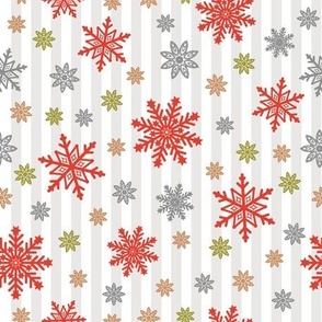 red snowflakes